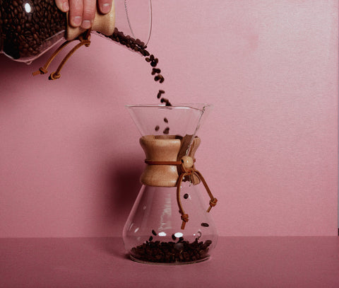 Chemex, Filterkaraffe, Filterkaffee, Kordel, Holzmanschette, specialty coffee, Glas Server, Karaffe