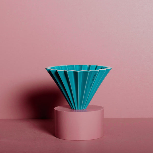 origami, filter, kaffee, dripper, blau, falten, keramik