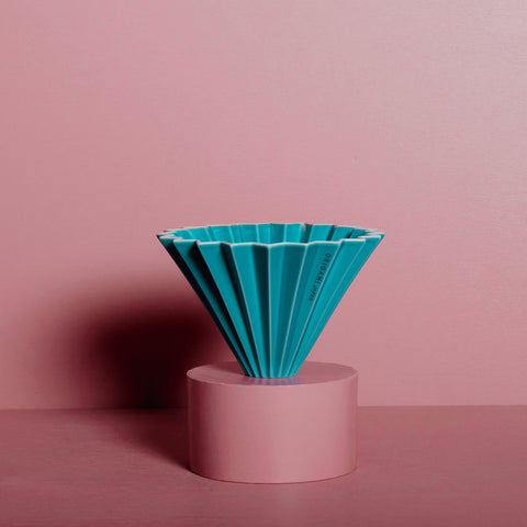 origami, filter, kaffee, dripper, blau, falten, keramik